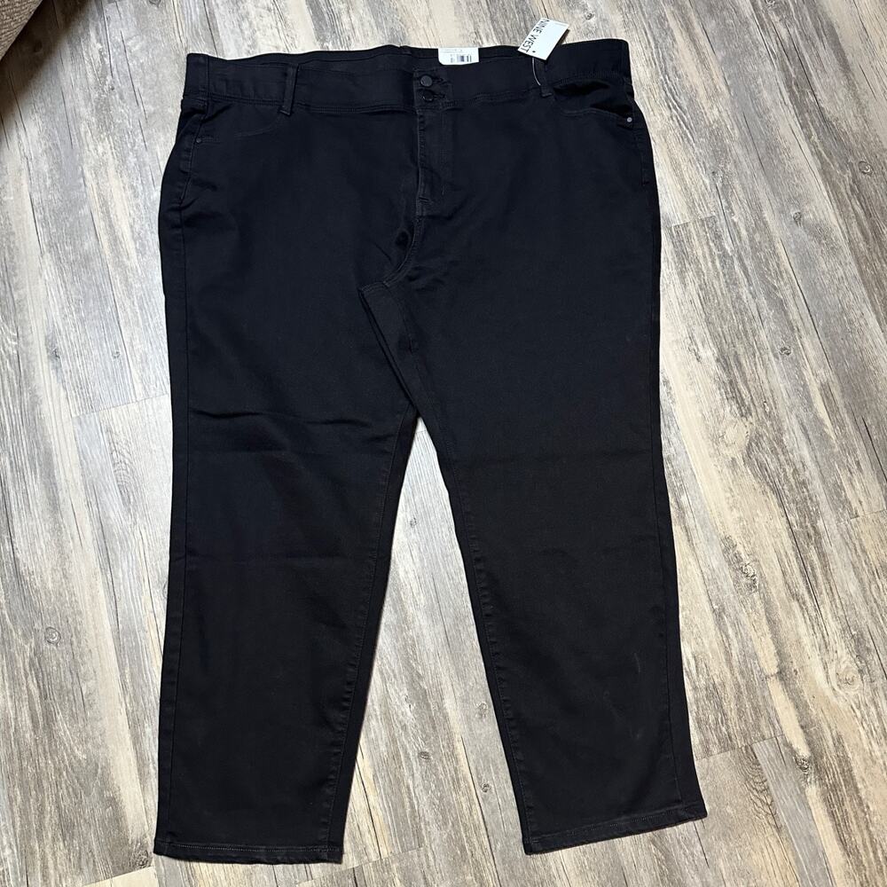Nine West Women's Plus Size 24W Mid Rise Straight Leg Stretch Jeans Black NWT
